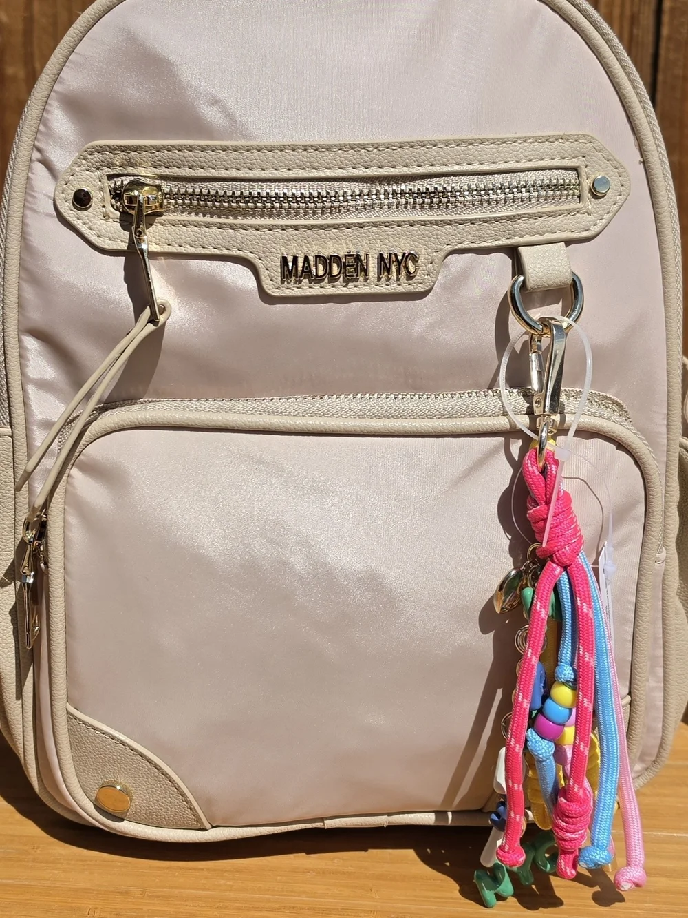 Madden NYC Women's Dome Core Backpack in khaki NWT